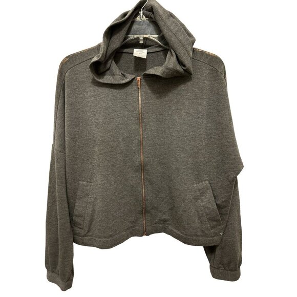 Women's Small Splendid Full Zip Sweatshirt Hoody Bronze Shoulders Details - Picture 1 of 6